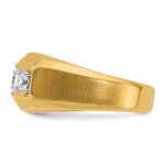 14k Two-tone IBGoodman Men's Polished & Satin 3-Stone Ring Mounting - Image 5