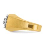 IBGoodman 14k Two-tone Men's Polished and Satin Round 1 Carat AA Quality Diamond Cluster Ring - Image 3