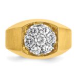 IBGoodman 14k Two-tone Men's Polished and Satin Round Cluster Ring Mounting - Image 6