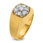 IBGoodman 14k Two-tone Men's Polished and Satin Round 1 Carat AA Quality Diamond Cluster Ring - Image 6