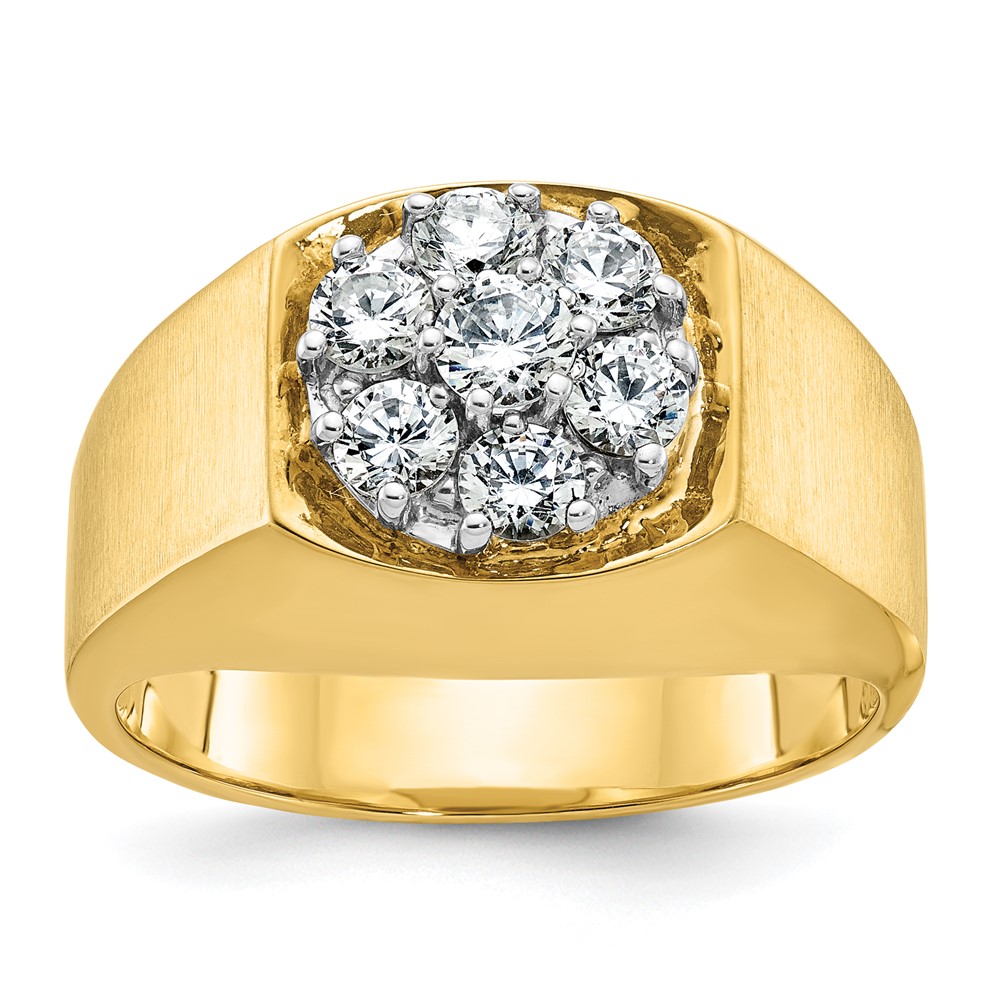 B04232-4YWAA.jpg IBGoodman 14k Two-tone Men's Polished and Satin Round Cluster Ring Mounting - Image 1