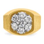IBGoodman 14k Two-tone Men's Polished and Satin Round Cluster Ring Mounting - Image 6