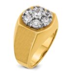 IBGoodman 14k Two-tone Men's Polished and Satin Round Cluster Ring Mounting - Image 8