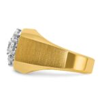 IBGoodman 14k Two-tone Men's Polished and Satin Round 1 1/5 Carat AA Quality Diamond Cluster Ring - Image 5