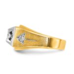 14k Two-tone IBGoodman Men's Polished and Satin 3/4 carat Diamond Complete Ring - Image 5