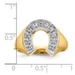 14k Two-tone IBGoodman Men's Satin Horseshoe Diamond Ring Mounting - Image 3