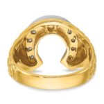14k Two-tone IBGoodman Men's Horseshoe Diamond Ring Mounting - Image 7