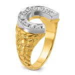14k Two-tone IBGoodman Men's Horseshoe Diamond Ring Mounting - Image 8