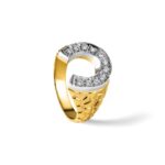 14k Two-tone IBGoodman Men's Horseshoe Diamond Ring Mounting - Image 9