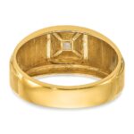 10k Two-tone IBGoodman Men's Polished and Satin Diamond Complete Ring - Image 7