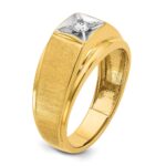 14k Two-tone IBGoodman Men's Polished and Satin 1/6 carat Diamond Complete Ring - Image 8