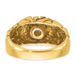 IBGoodman 10k Two-tone Men's Polished and Nugget Textured Round 1/2 Carat A Quality Diamond Cluster Ring - Image 5