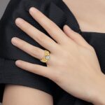IBGoodman 14k Two-tone Men's Polished and Nugget Textured Round Cluster Ring Mounting - Image 2