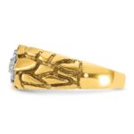IBGoodman 14k Two-tone Men's Polished and Nugget Textured Round Cluster Ring Mounting - Image 4