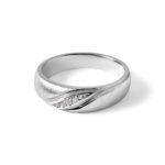 IBGoodman 14k White Gold 1/15 carat Lab Grown Diamond VS/SI+ G+ Complete Polished and Satin Men's Ring - Image 8