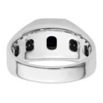 IBGoodman 14k White Gold 1/2 carat Lab Grown Diamond VS/SI+ G+ and Created Blue Sapphire Complete Men's Ring - Image 5