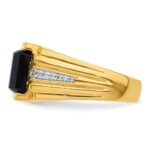 IBGoodman 14k 1/8 carat Lab Grown Diamond VS/SI+ G+ and Onyx Complete Men's Ring - Image 3