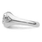 IBGoodman 14k White Gold 1/10 carat Lab Grown Diamond 1 carat Oval Center Semi Mount Men's Ring - Image 3