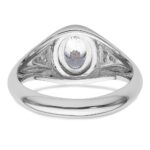IBGoodman 14k White Gold 1 carat Lab Grown Diamond VS/SI+ G+ Oval Complete Men's Ring - Image 5