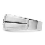 IBGoodman 14k White Gold with Black Rhodium 1 carat Lab Grown Diamond VS/SI+ G+ Complete Satin Men's Ring - Image 3