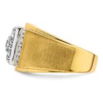 IBGoodman 14k Two Tone 1 3/4 carat Lab Grown Diamond VS/SI+ G+ Complete Men's Polished and Satin Cluster Ring - Image 3