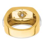 IBGoodman 14k Two-tone 1 carat Lab Grown Diamond VS/SI+ G+ Complete Polished and Satin Men's Ring - Image 5