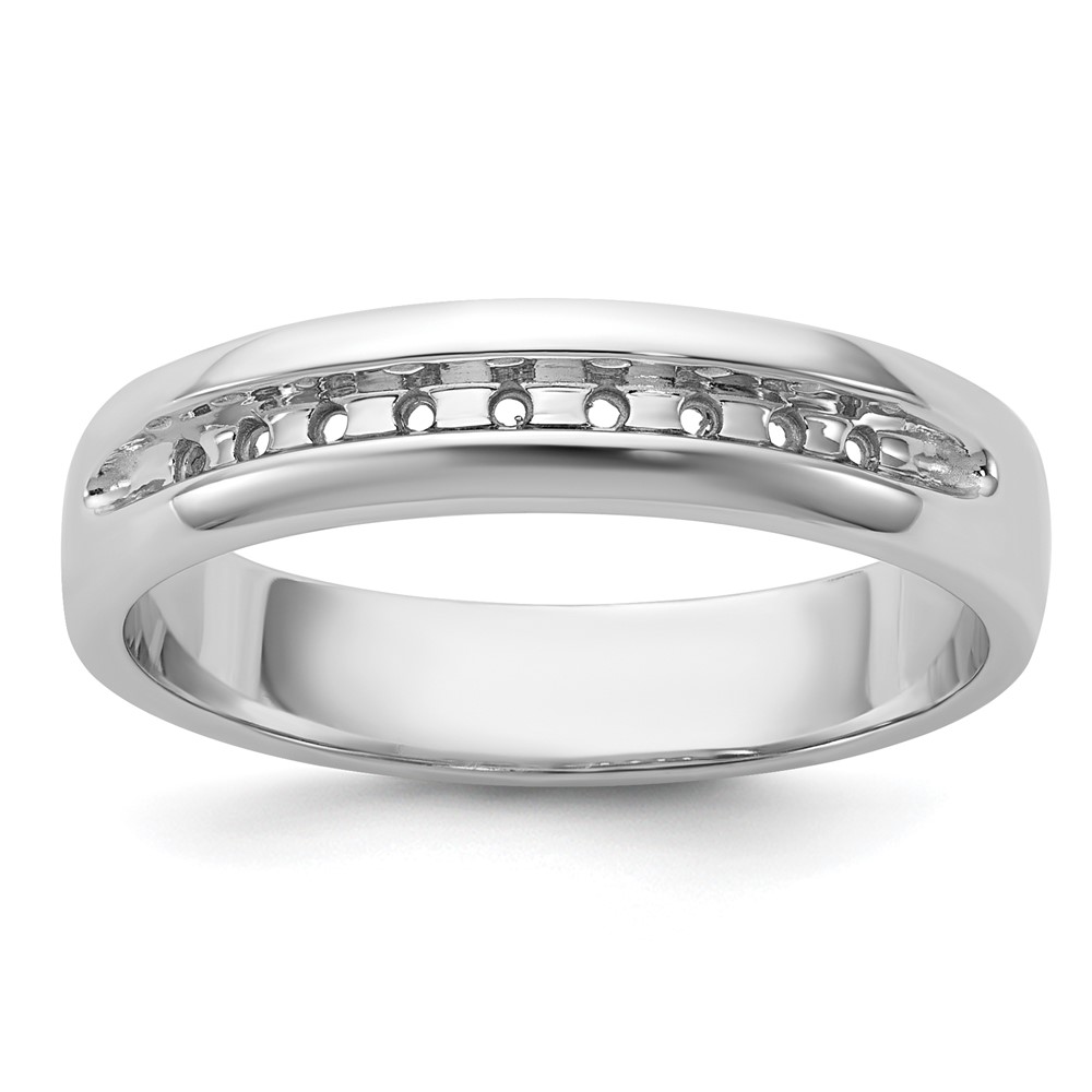 B32990-4W.jpg IBGoodman 14k White Gold Polished Nine Stone Men's Ring Mounting - Image 1