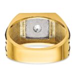 IBGoodman 14k Two Tone with Black Rhodium 1 carat Lab Grown Diamond VS/SI+ G+ Complete Polished and Satin Men's Ring - Image 5