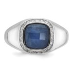 14k White Gold IBGoodman Men's Gemstone and Diamond Ring Mounting - Image 6
