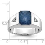 10kw IBGoodman Men's Sapphire Doublet Stone and Diamond Complete Ring - Image 3