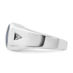 14k White Gold IBGoodman Men's Gemstone and Diamond Ring Mounting - Image 5