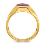14k IBGoodman Men's Ruby Doublet Stone and 1/20 carat Diamond Complete Ring - Image 2