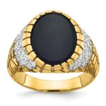 14k IBGoodman Men's Onyx and Diamond Nugget Ring Mounting