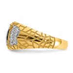 IBGoodman 10k Men's Polished and Nugget Textured Gemstone Ring Mounting - Image 5