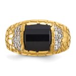 IBGoodman 10k Men's Polished and Nugget Textured Gemstone Ring Mounting - Image 6