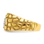 IBGoodman 14k Two-Tone 1 carat Lab Grown Diamond VS/SI+ G+ Complete Men's Textured Cluster Nugget Ring - Image 3
