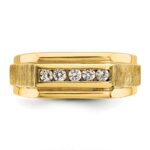 IBGoodman 14k Men's Polished and Satin 5-Stone 1/4 Carat AA Quality Diamond Ring - Image 5