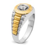 IBGoodman 10k Two-tone Men's Polished Satin and Textured 3/8 Carat A Quality Diamond Ring - Image 8