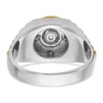 IBGoodman 14k Two-tone Men's Polished Satin and Textured 3/8 Carat AA Quality Diamond Ring - Image 7