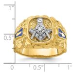 IBGoodman 14k Two-tone Men's Polished and Nugget Textured Blue Lodge Master Masonic Ring Mounting - Image 8