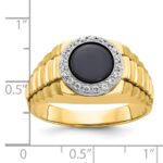 10k Two-tone IBGoodman Men's Onyx and Diamond Complete Ring - Image 3