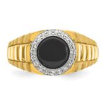 14k Two-tone IBGoodman Men's Onyx and 1/5 carat Diamond Complete Ring - Image 6