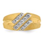 10k IBGoodman Men's Polished Satin and Grooved Ring Mounting - Image 6