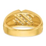 IBGoodman 14k Men's Polished Satin and Grooved 1/2 Carat AA Quality Diamond Ring - Image 7
