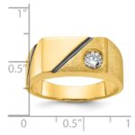 14k IBGoodman Men's Polished and Satin Diamond Signet Ring Mounting - Image 3