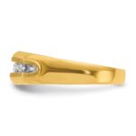 IBGoodman 14k with White Rhodium Men's Polished and Satin 5-Stone 1/4 Carat AA Quality Diamond Ring - Image 5