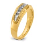 IBGoodman 14k with White Rhodium Men's Polished and Satin 5-Stone 1/4 Carat AA Quality Diamond Ring - Image 8