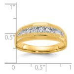IBGoodman 14k with White Rhodium Men's Polished and Satin 5-Stone 1/4 Carat AA Quality Diamond Ring - Image 3