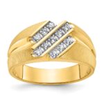 10k IBGoodman Men's Polished Satin and Grooved Ring Mounting