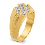 10k IBGoodman Men's Polished Satin and Grooved Ring Mounting - Image 8